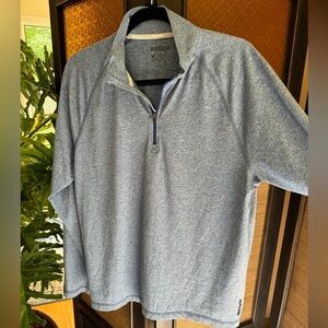 REEBOK Heathered Blue Half Zip Light Weight Pullover